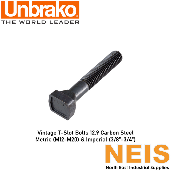 UNBRAKO T-Bolts Carbon Steel 12.9 Metric/BSW - Special, Vintage, Black Oxide