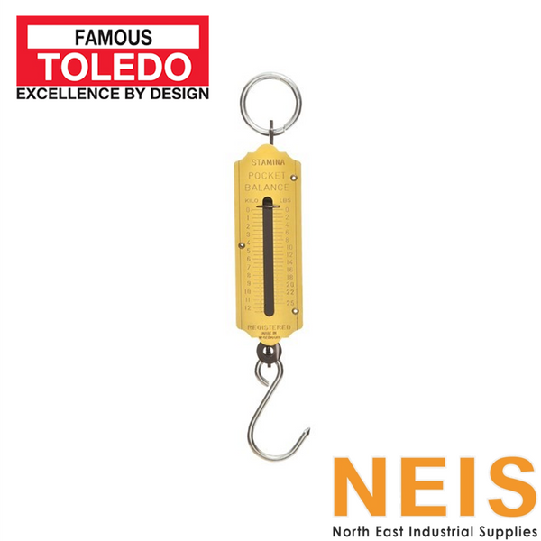 TOLEDO Pocket Balance Dual Scale Brass & Nickel 350mm 46kg/100lbs 100C - Spring Scale