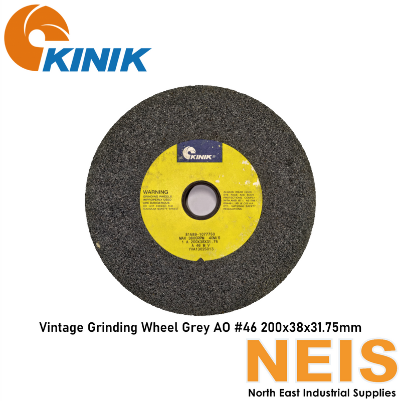 KINIK Vintage Grinding Wheel Aluminium Oxide 46 200x38x31.75mm Grey