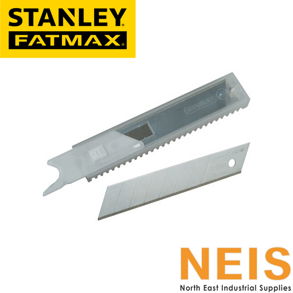 STANLEY FatMax 18mm Snap-Off Knife Blades Carbon Steel Pack of 10 - Heat Treated