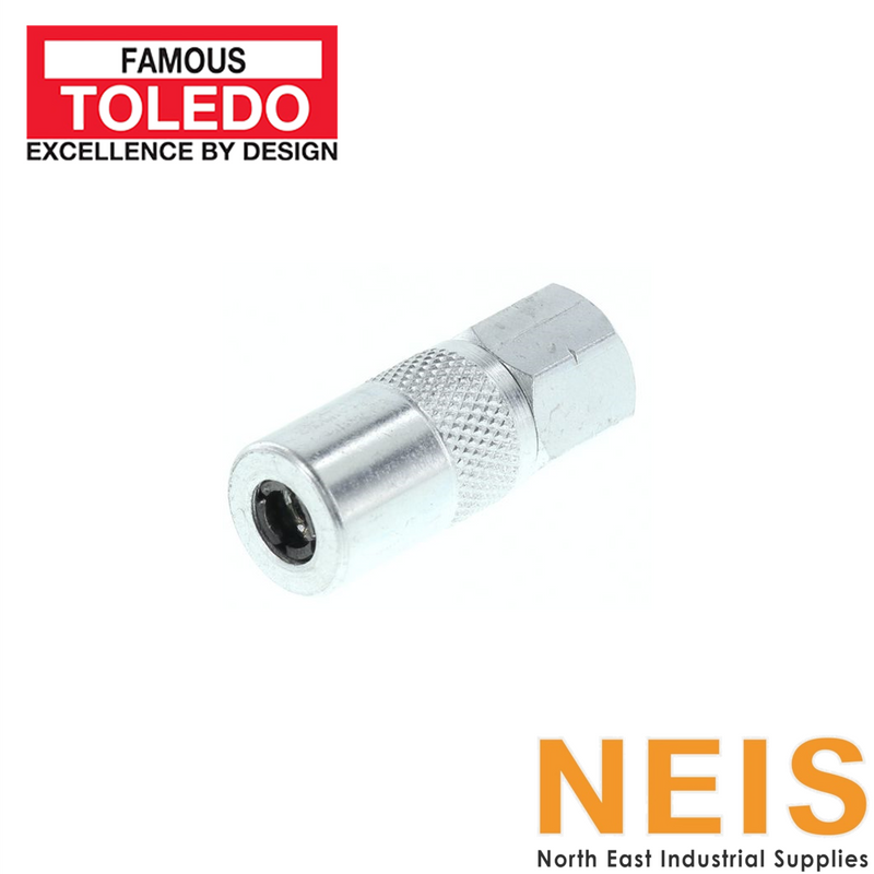 TOLEDO Hydraulic Coupler 4-Jaw Spring Steel 1/8 BSPT 305231 - Heat Treated, Ball Check, Hex Nut, Hand Operated