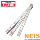 TOLEDO Folding Rule Fibreglass Double Sided Metric 2000mm 321902 - 10 Segments, Graduated