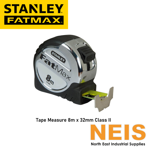 STANLEY FatMax Xtreme Tape Measure Class II 8m x 32mm Chrome, Rubber