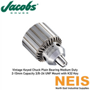JACOBS Vintage Keyed Chuck PB Medium Duty 2-13mm 3/8-24 UNF w/ K32 Key - Steel