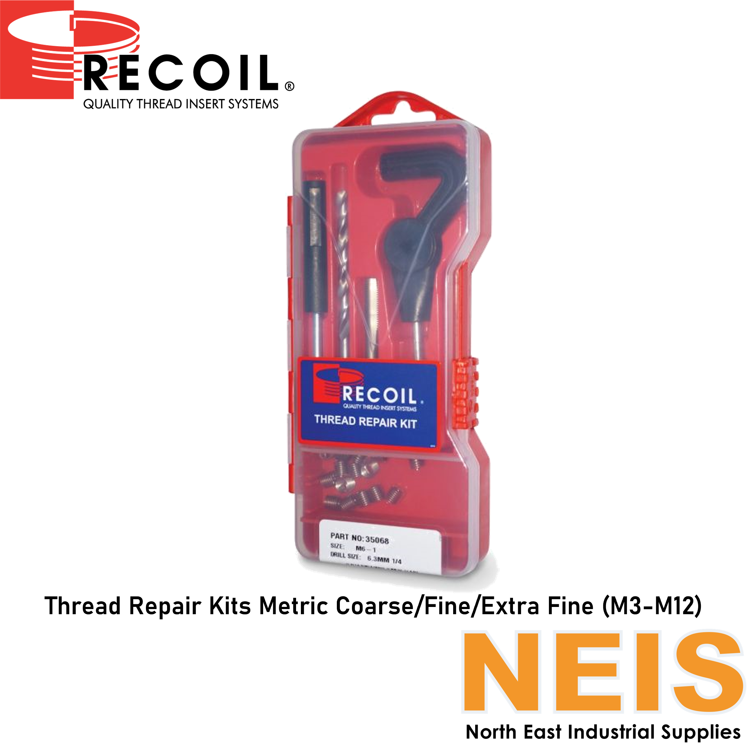 RECOIL Thread Repair Kits Metric Coarse/Fine/X-Fine (M3-M12) 35/37/38