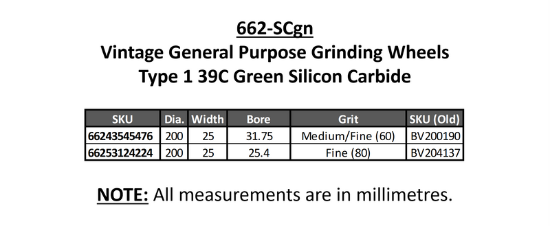 NORTON General Purpose Grinding Wheels Type 1 39C Green Silicon Carbide
