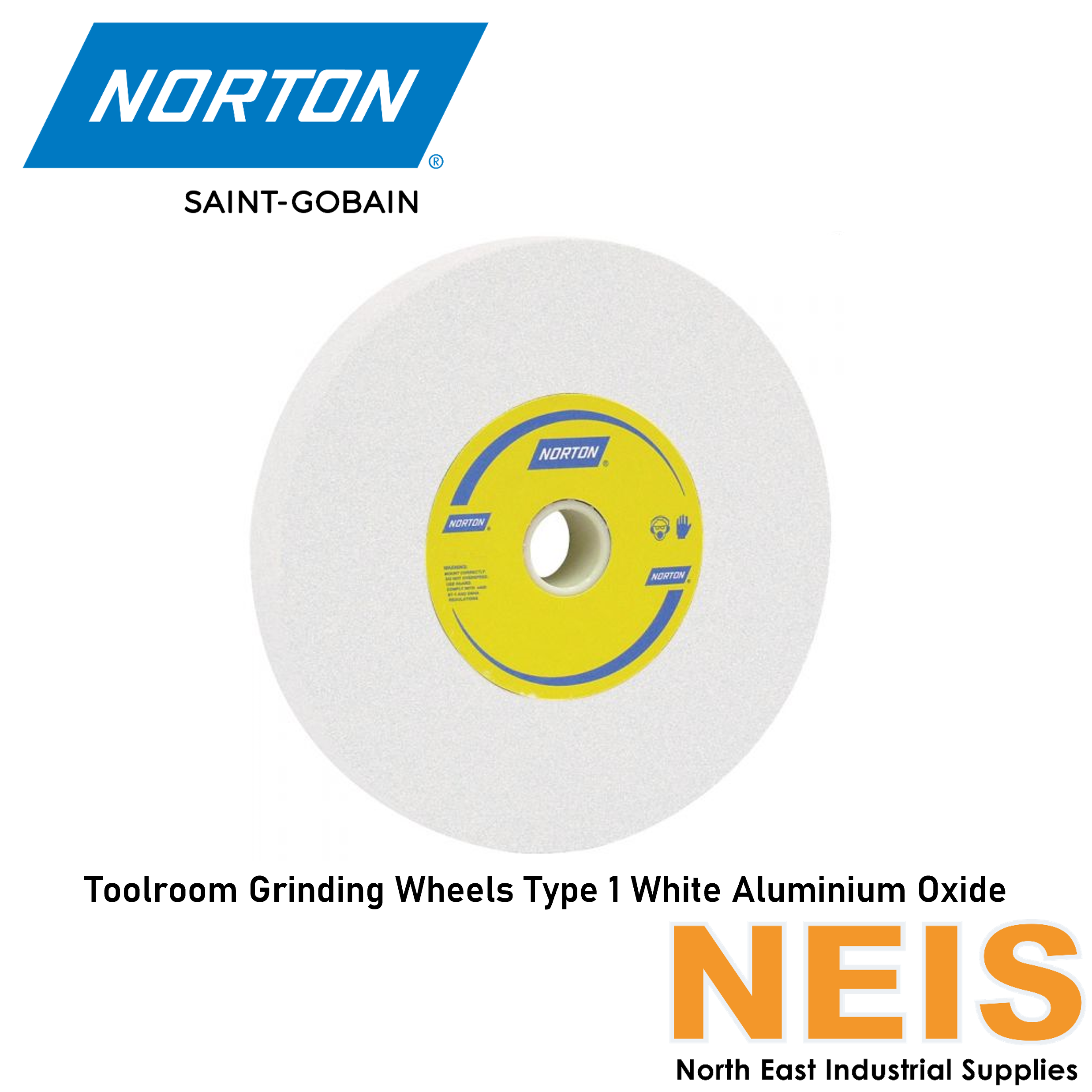 NORTON Toolroom Grinding Wheels Type 1 White Aluminium Oxide
