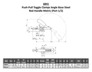 AMF Push-Pull Toggle Clamps Angle Base Steel Red Handle 6841 - Galvanised, Passivated