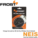FROST Vintage Dial A Screwdriver Bit Set 7 Piece Phillips/Pozi/Slotted