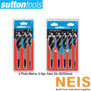 SUTTON TOOLS Auger Bit Sets 4 Flute Alloy Steel 3-5 Piece D514000x - Hex Shank