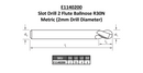 SUTTON TOOLS Slot Drill 2 Flute Ballnose R30N Long Reach 2mm - M42 HSS, TiCN