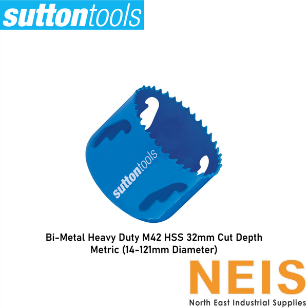 SUTTON TOOLS Bi-Metal Cobalt Holesaws HD Blue Metric (14-121 mm) H106