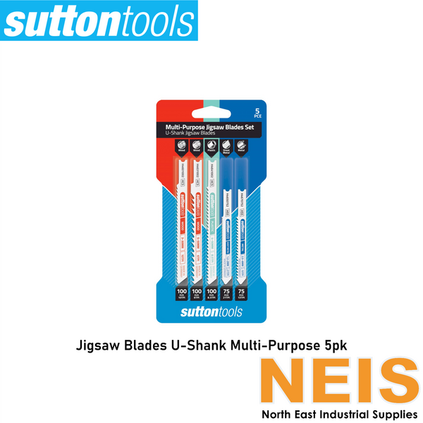 SUTTON TOOLS Jigsaw Blade Set Multi-Purpose U-Shank 5pk H4960005 - Carbon Steel/HSS