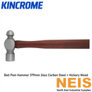 KINCROME Ball Pein Hammer Carbon Steel Hickory Wood Shaft 379mm 24oz