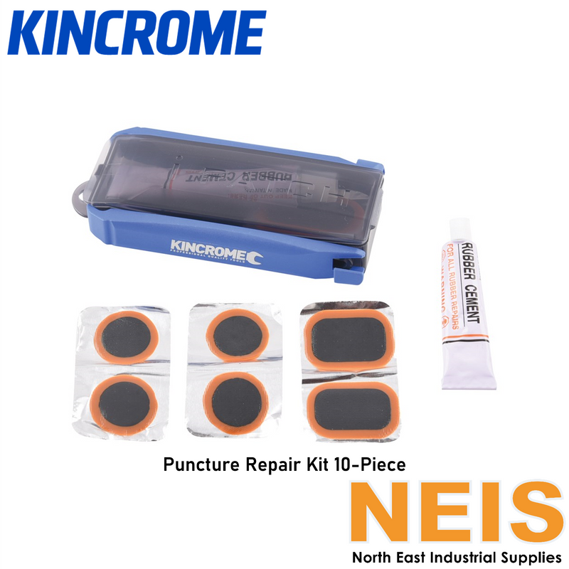 KINCROME Puncture Repair Kit 10 Piece Bicycle K20104 - Sand Paper, Rubber Cement