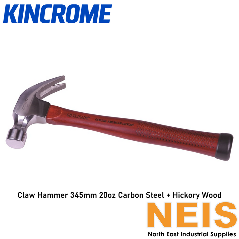 KINCROME Claw Hammer Carbon Steel Hickory Wood Shaft 345mm 20oz