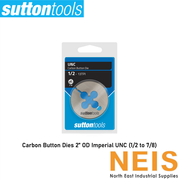 SUTTON TOOLS Carbon Button Dies 2" Outer Diameter Imperial UNC (1/2 to 7/8) M414 - 60°