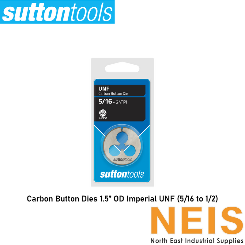 SUTTON TOOLS Carbon Button Dies 1.5" Outer Diameter Imperial UNF (5/16 to 1/2) M416 - 60°