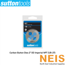 SUTTON TOOLS Carbon Button Die 2" Outer Diameter Imperial NPT 1/8-27 M4291029 - 60°