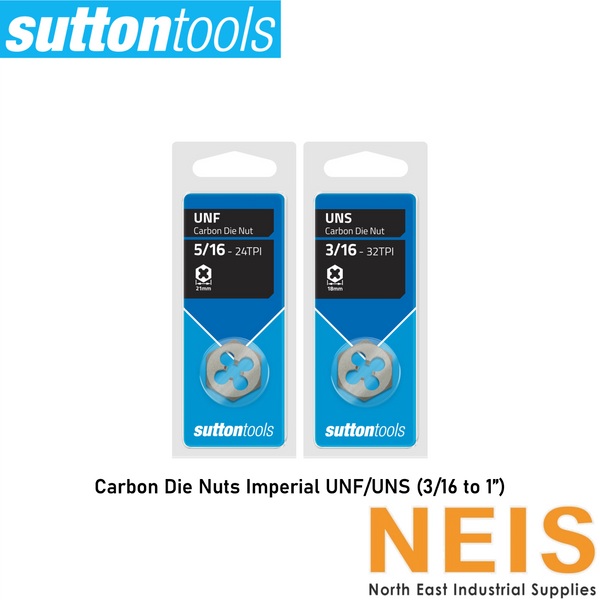 SUTTON TOOLS Carbon Die Nuts Imperial UNF/UNS (3/16 to 1") M446 - 60°