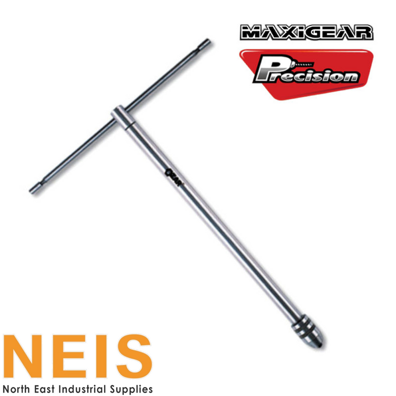 MAXIGEAR Tap Wrench T-Handle Extra Long 330mm (M4-M8/M6-M12 Var.) - Steel, Replaceable Jaw